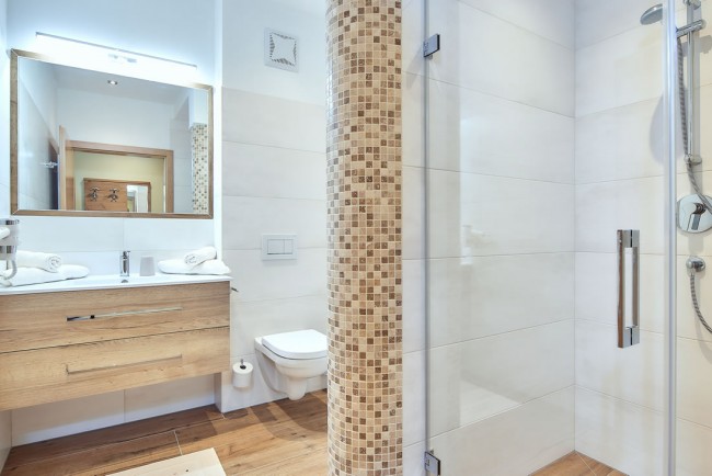Badezimmer im Appartement D - Villa Sunshine Flachau
